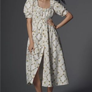 By Anthropologie Short-Sleeve High-Low Midi Dress